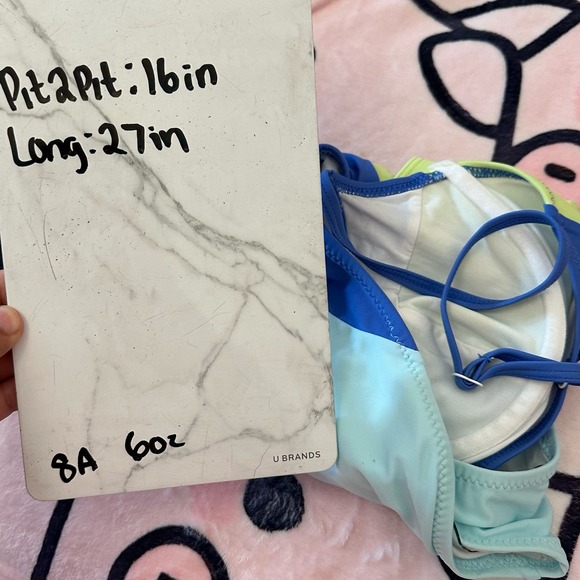 Solid and Striped The Spencer Size Large Blue Green White Anthropologie - Picture 7 of 13